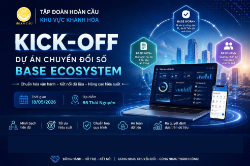 KICK-OFF DỰ ÁN KIẾN TẠO MÔI TRƯỜNG LÀM VIỆC SỐ TRÊN NỀN TẢNG BASE TẠI HOÀN CẦU KHÁNH HÒA